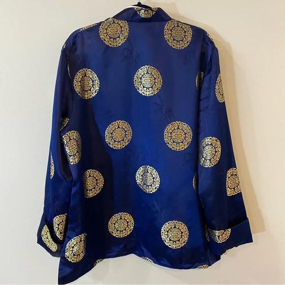 Vintage Asian Smoking Jacket Embroidered Dragon 🐉 - Picture 13 of 16
